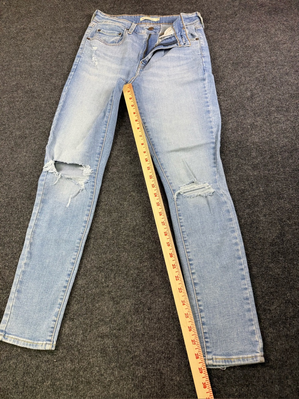 Levi Light Blue Women's Distressed High rise Skinny Jeans 721
